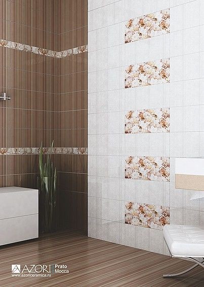 Azori Prato 20х50см плитка настенная коричневая матовая