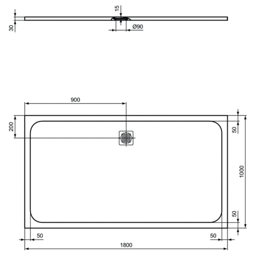 Ideal Standard Ultraflat S душевой поддон 180х100 K8320FS