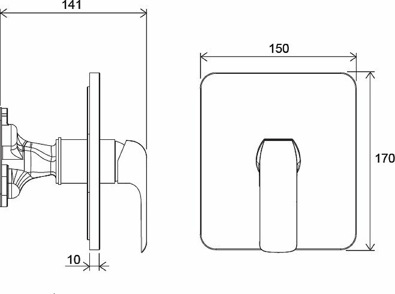 Ravak Flat FL 066.00 Смеситель для душа хром X070124