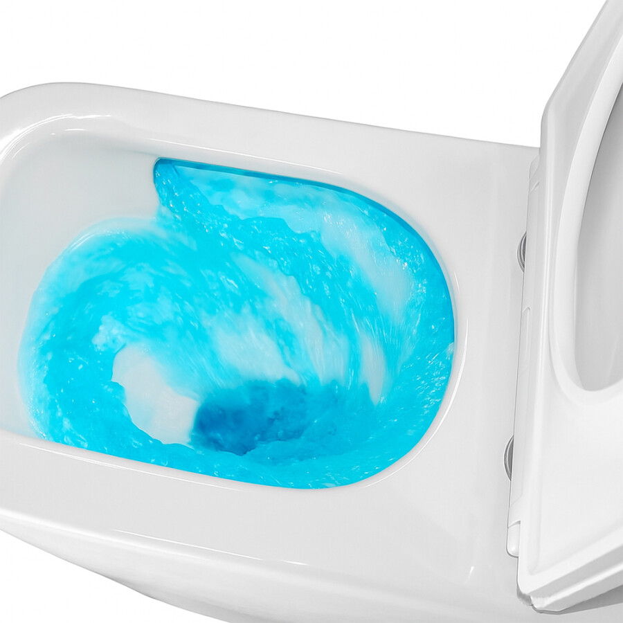 Унитаз-компакт Azario Etéreo 640х370х810 напольный, безободковый, система смыва "Скрытое Торнадо", с быстросъемным сиденьем микролифт AZ-8203