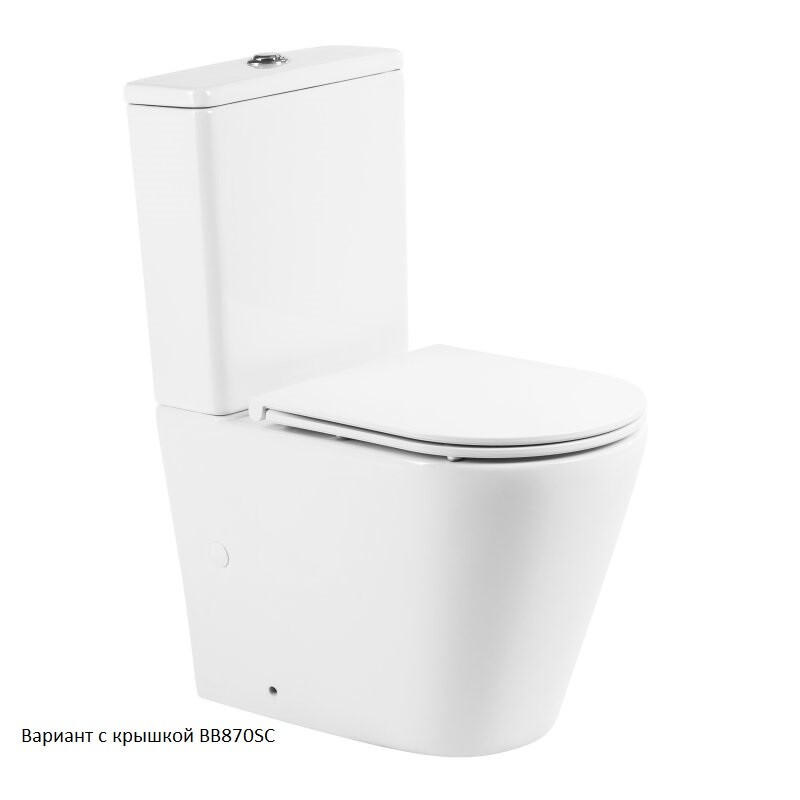Унитаз-компакт безободковый с сиденьем BelBagno FLAY-R BB2149CPR/SC BB2149T