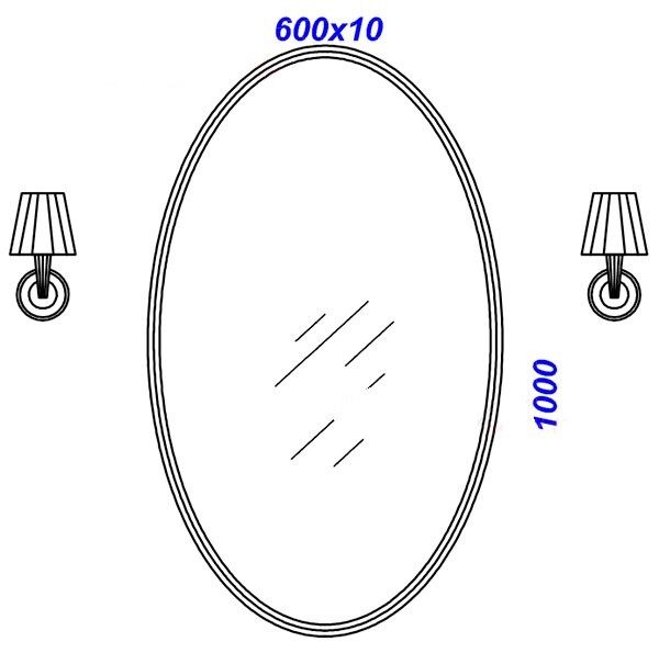 Зеркальное полотно Aqwella Elegance 100*60 El.02.10