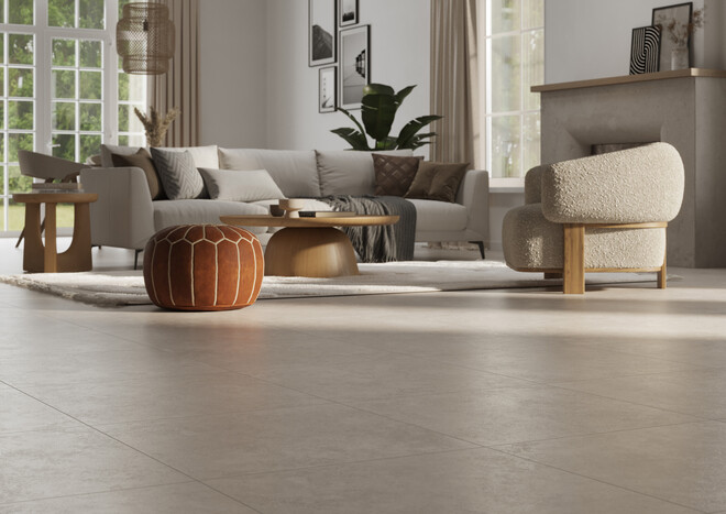 Керамогранит Cersanit Limestone светло-серый ректификат рельеф 59,8x59,8 A17892