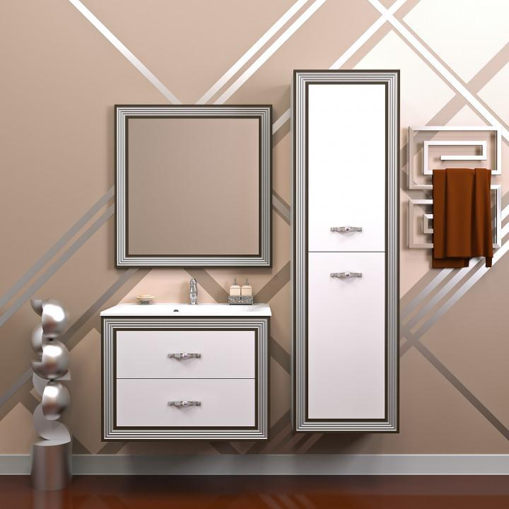Opadiris Карат зеркало 100 см белый/серебро 000809