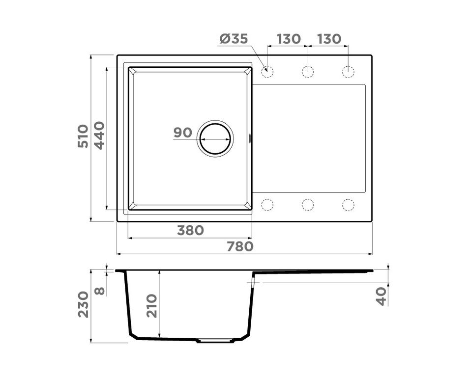 Omoikiri DAISEN 78T мойка кухонная шампань 4993523
