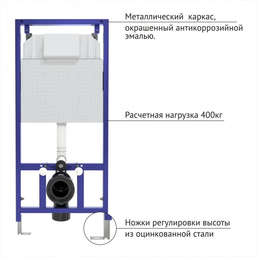 Berges Novum D3 040233 инсталляция для унитаза с кнопкой хром глянец