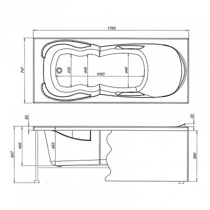 Aquanet Viola New 180*75 ванна акриловая с каркасом 00242745