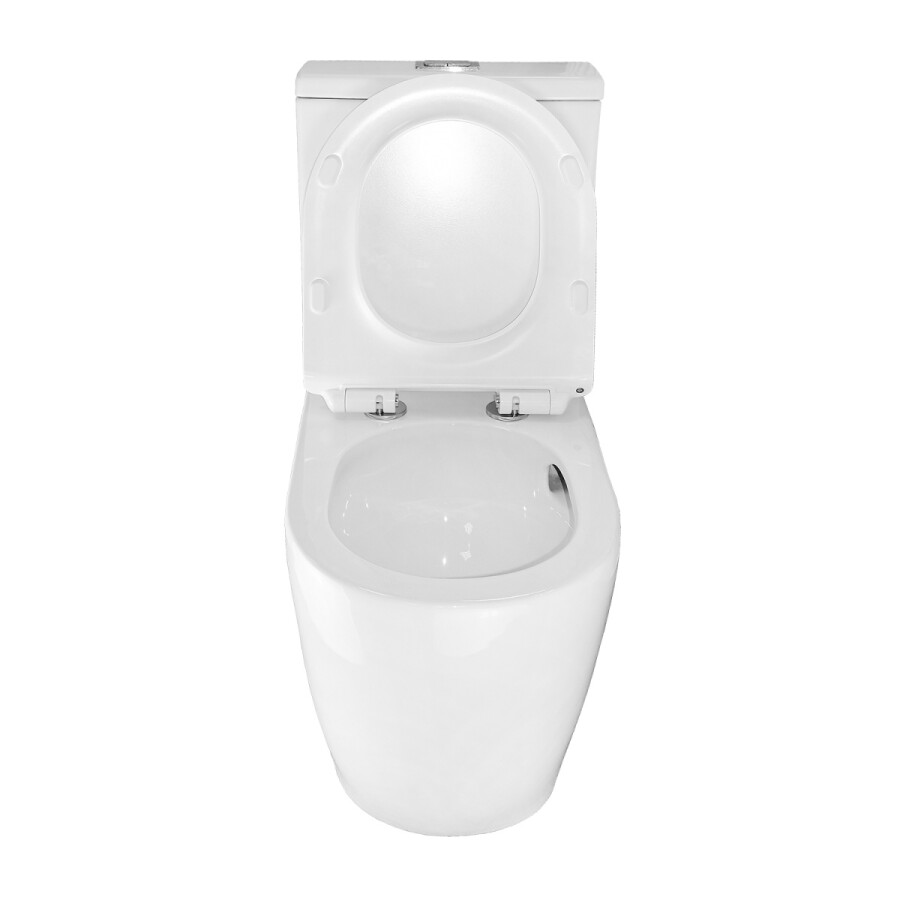 Унитаз-компакт Azario Corsa 630x380x830 напольный, смыв "ТОРНАДО", безободковый с бачком и сиденьем микролифт AZ-2062Т