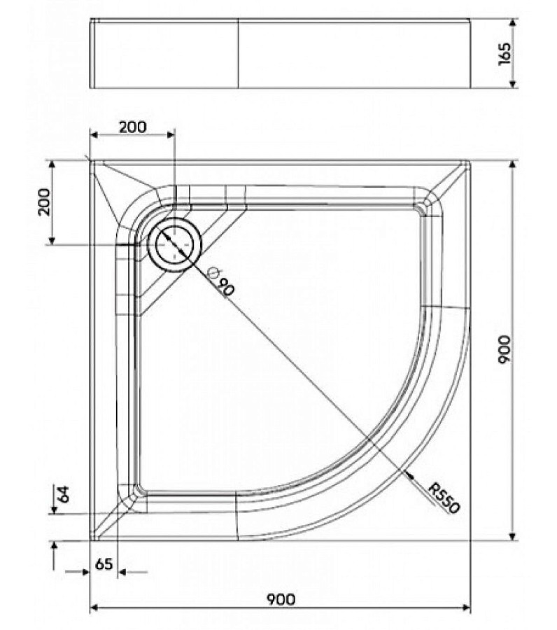 Ifo First XBN1690000 90*90*16,5 душевой поддон акриловый