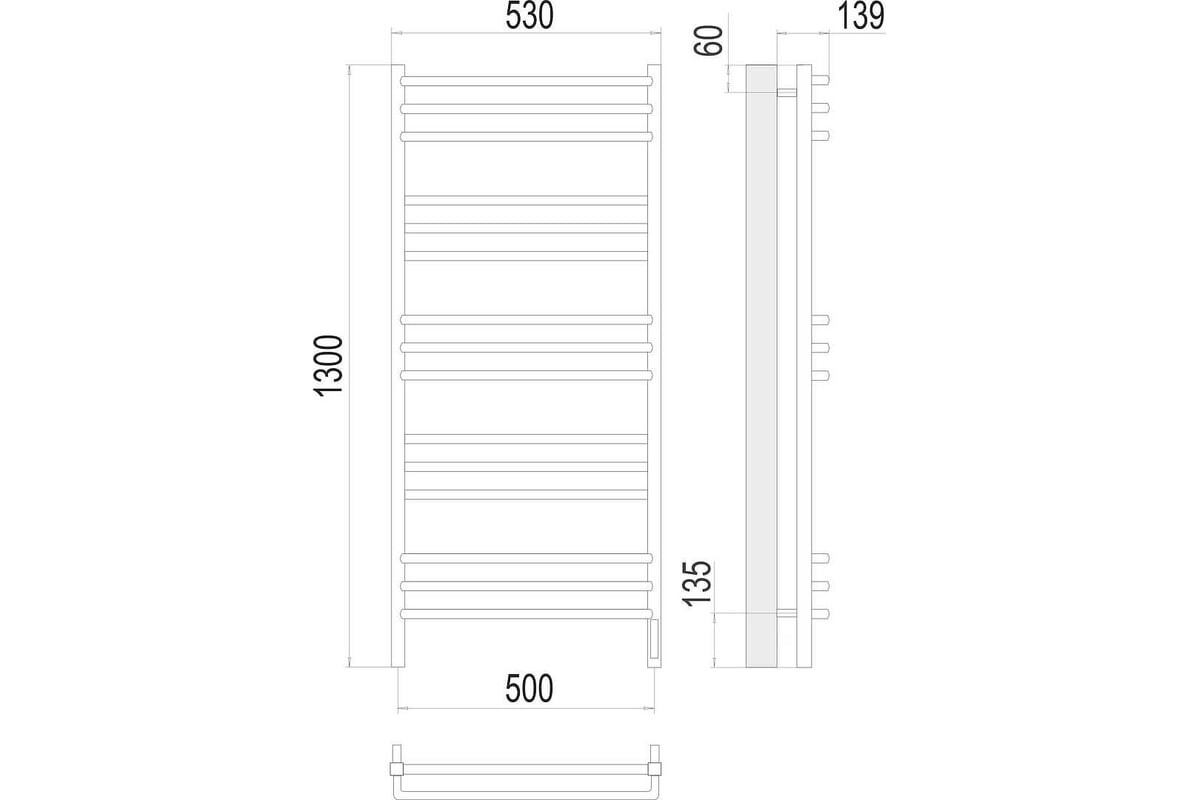 Полотенцесушитель электрический Terminus Соренто sensor quick touch 532/1300 П15 4670078531483