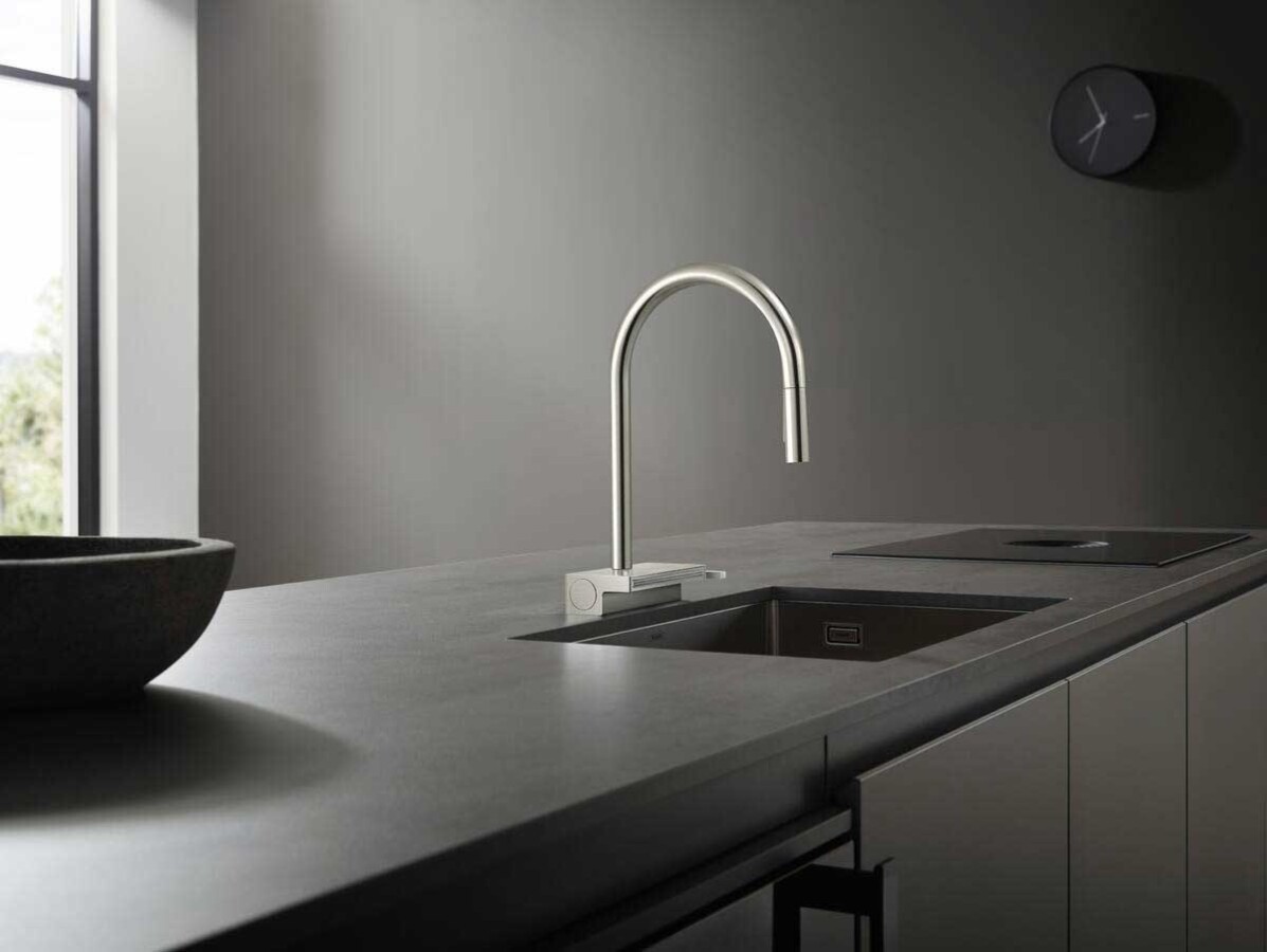 Hansgrohe Aquno Select M81 Кухонный смеситель 170 с вытяжным душем, 3jet, sBox черный матовый 73831670