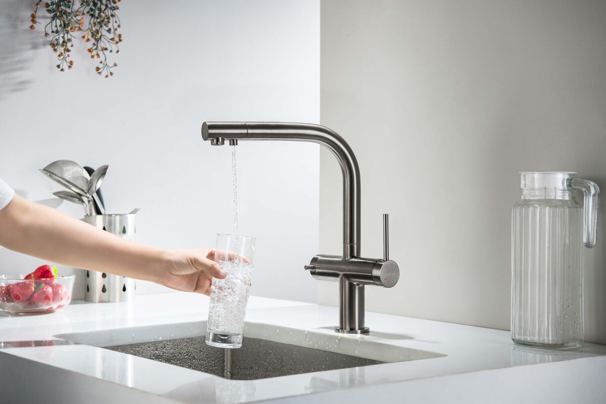 Aquatek Европа AQ1385BGM Смеситель для кухни с подключением к фильтру питьевой воды Оружейная сталь