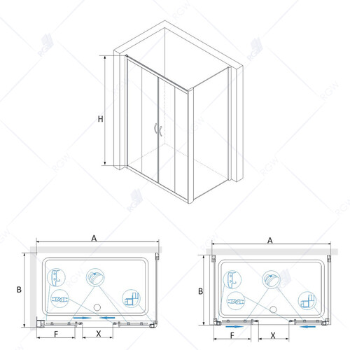 RGW PA-41 (PA-11+Z-050-2) душевой уголок 120х120 хром, стекло матовое 01084122-021