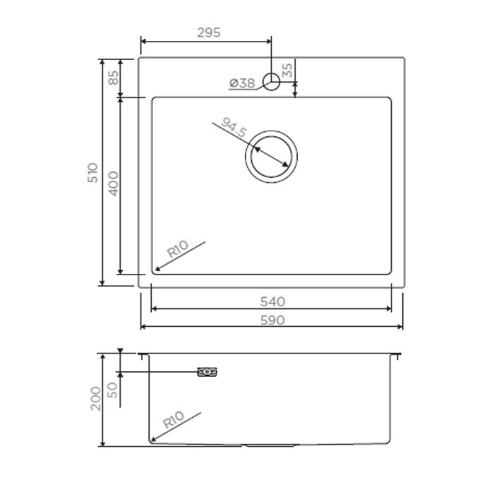 Omoikiri Akisame 59-IN 4973055 кухонная мойка нержавеющая сталь 59х51 см