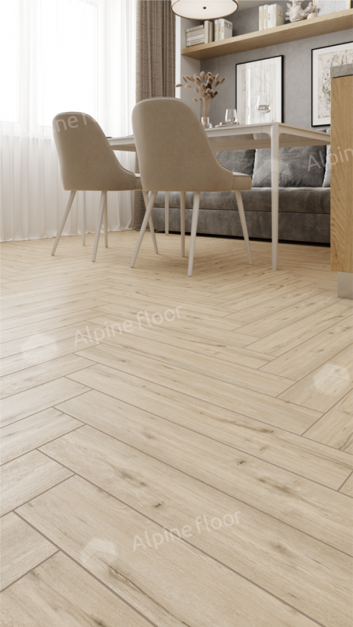 Ламинат Alpine Floor Herringbone 12 Pro (NEW), LF106-01A Дуб Лион 606 х 101 х 12 mm