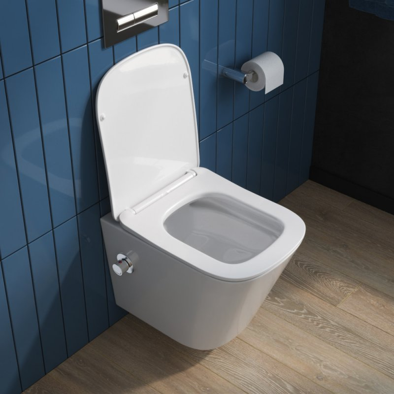 BelBagno унитаз подвесной с функцией биде и смесителем BB3103CHR-BS/SC