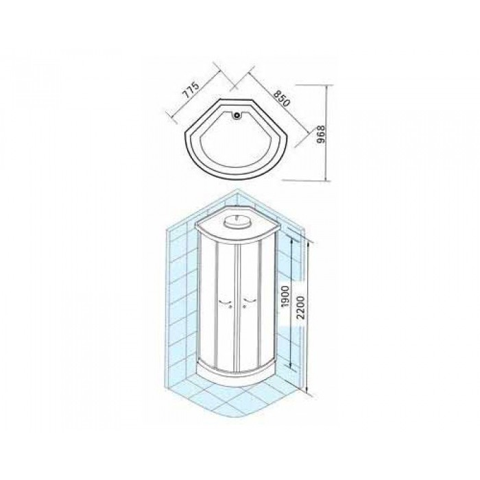 Appollo TS-85W Душевой бокс 85*85*220
