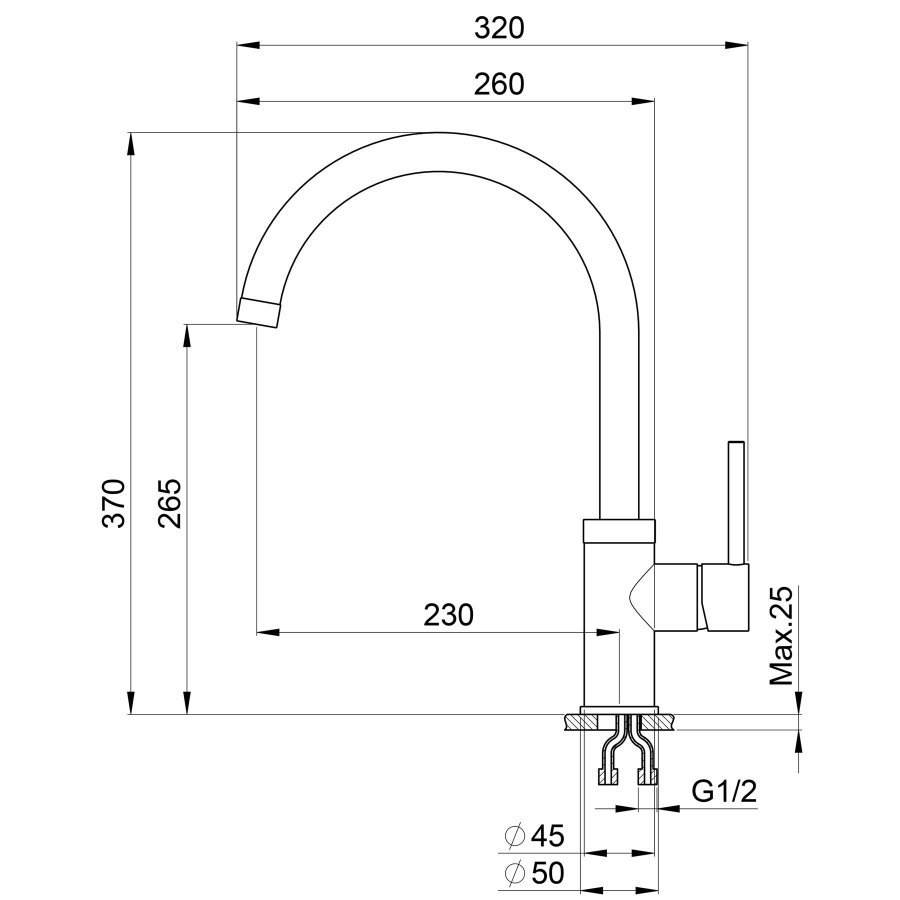 Point смеситель для кухни белый PN3101W