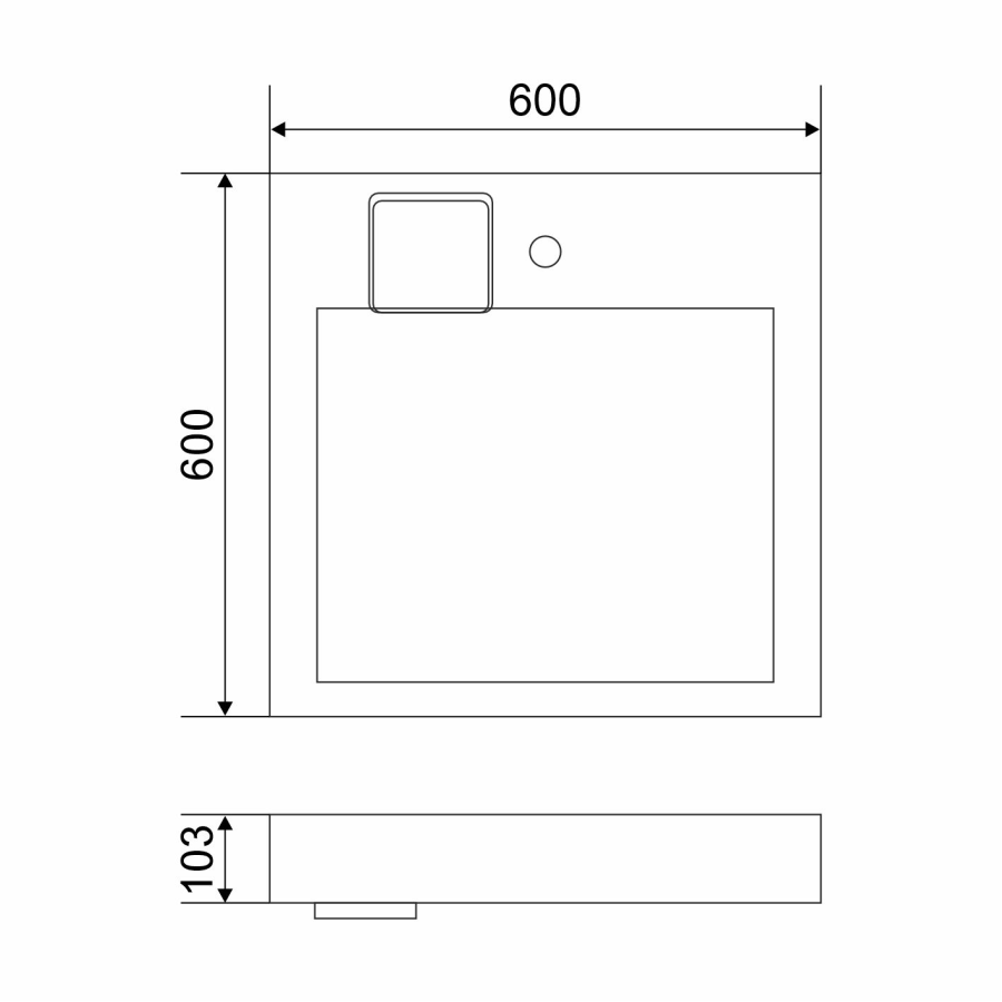 Mirsant Ellen 60 раковина из литьевого мрамора над стиральной машиной УТ000101256