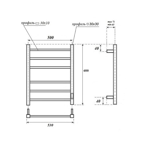 Point Меркурий полотенцесушитель электрический 50х60 PN83856B