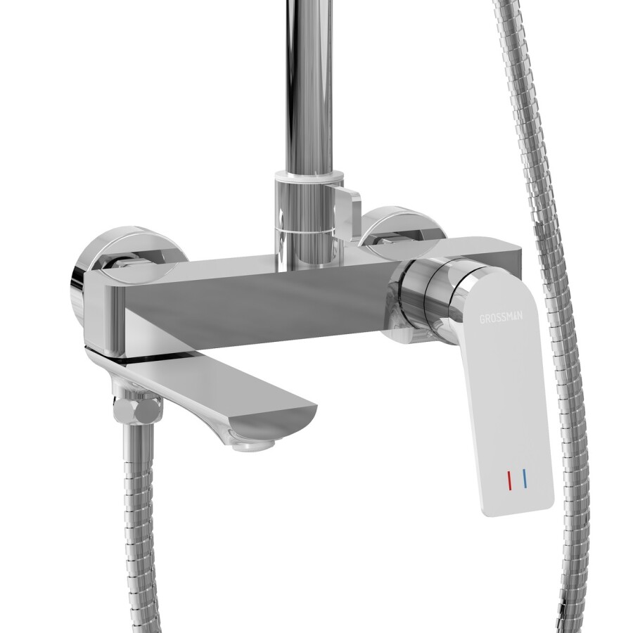Душевая стойка Grossman Cosmo 500.K35.02.100 с верхним душем,ручной лейкой и смесителем,хром глянцевый,1 место