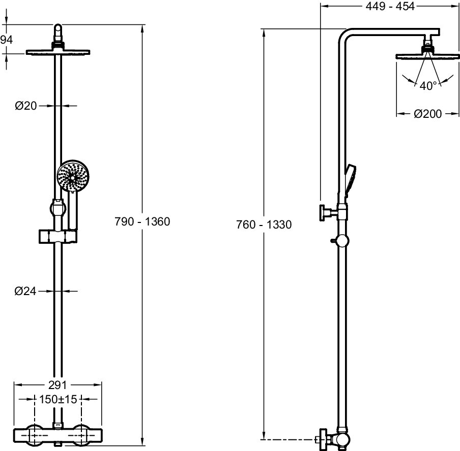 Jacob Delafon Brive E24322-CP душевая система c термостатом