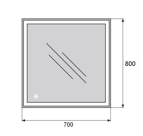 Зеркальное полотно BelBagno 70*80 SPC-GRT-700-800-LED-TCH