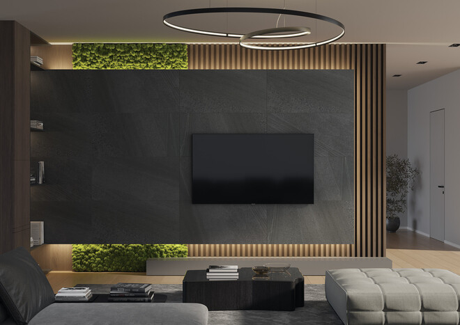 Керамогранит Cersanit Cambio темно-серый ректификат 60x120 A17428