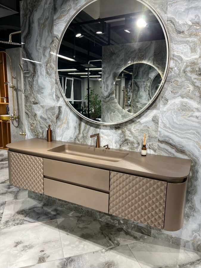 Смеситель для раковины 2х-позиционный Boheme Duo Brushed Bronze 161-BRB