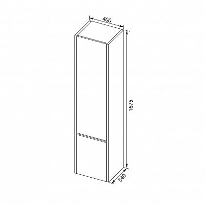 Aquanet Лайн 00164958 Шкаф-пенал подвесной, белый 40