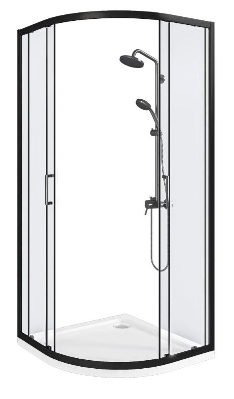 BAS Cube R-80-C-B душевое ограждение 800х800х1900 Черный КУ00016