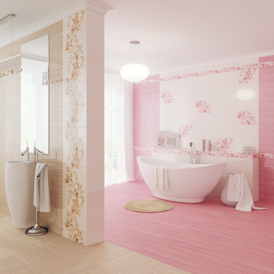 Global Tile Aroma 25x45 см плитка настенная бежевая глянцевая