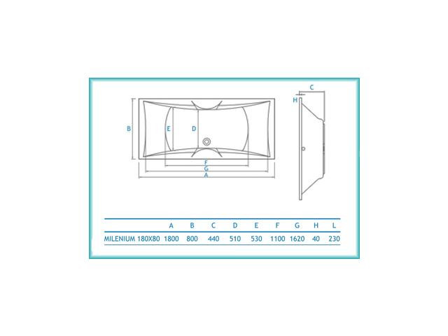 Koller Pool Milenium 180*80 ванна акриловая прямоугольная