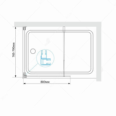 RGW SC-72 (SC-51+Z-052) душевое ограждение 80х80х150 хром, стекло прозрачное 03117288-11