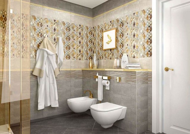 Уралкерамика Грейс 20х60 см декор настенный цветной