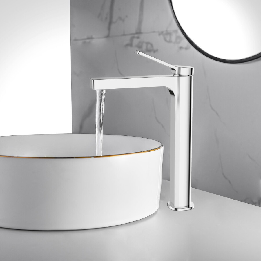 Смеситель BelBagno для накладной раковины, без донного клапана ALBANO-LMC-CRM-W0