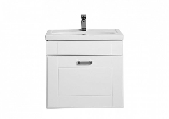 Aquanet Рондо 60 тумба с умывальником подвесная белая 1 ящик