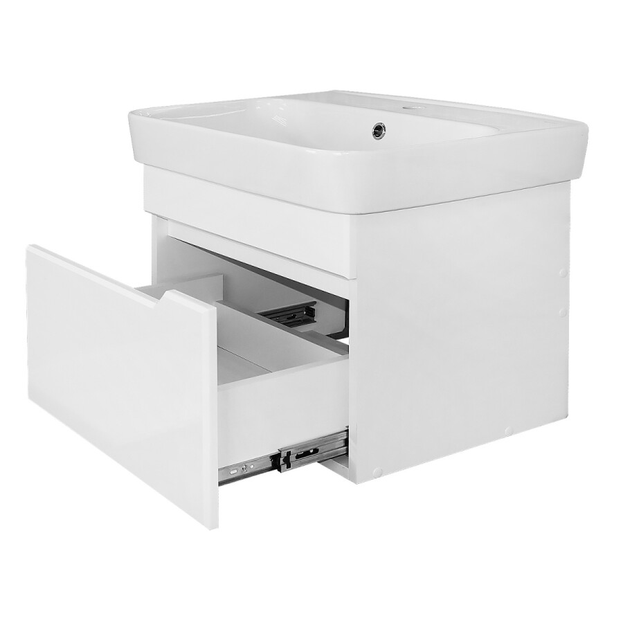 Комплект Тумба Loranto Mari 600х420х490 подвесная, с раковиной Сканди 60, белый CS00092983