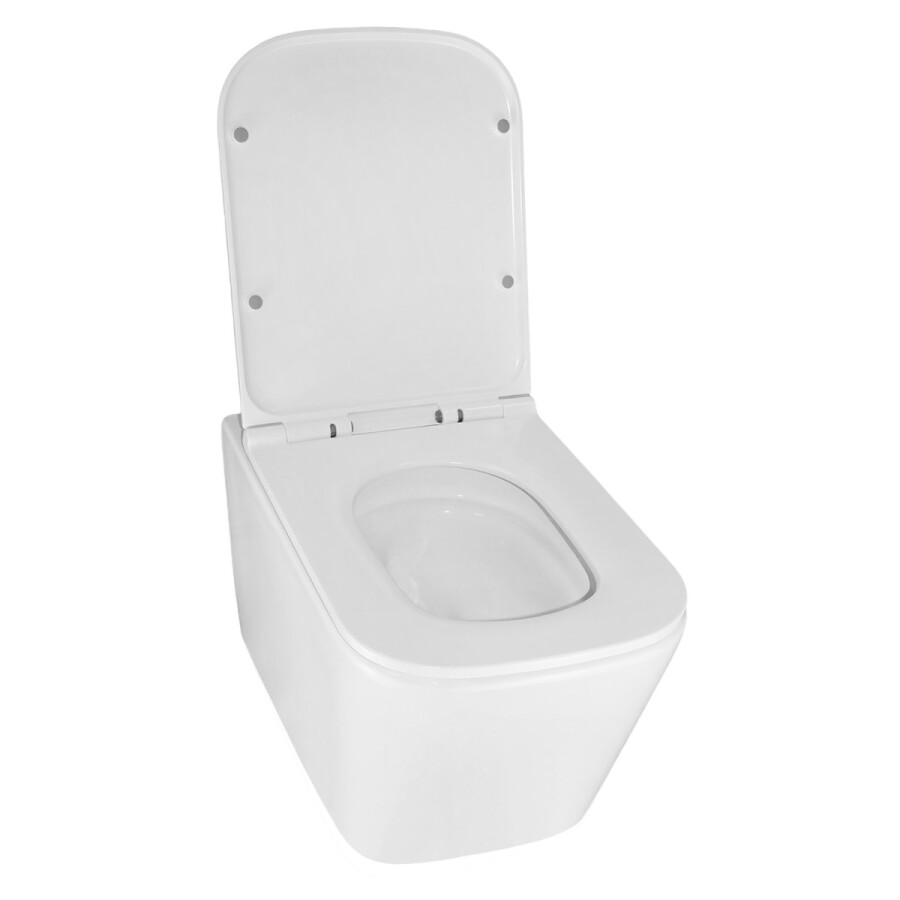 Унитаз подвесной Azario Cascad 525x345x360 безободковый, система смыва "Скрытое Торнадо", в комплекте с быстросъемным сиденьем микролифт AZ-2303A