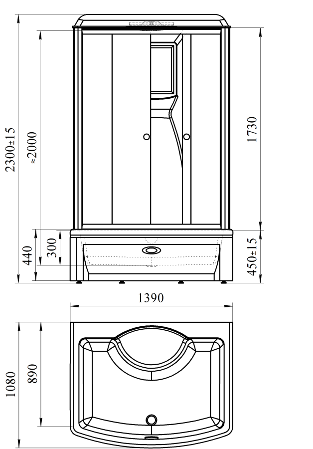 Radomir Диана-2 Душевой бокс 139*108*230