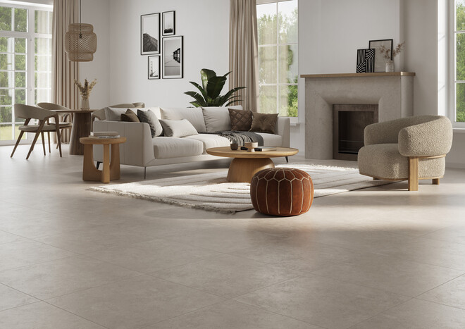 Керамогранит Cersanit Limestone светло-серый ректификат рельеф 59,8x59,8 A17892