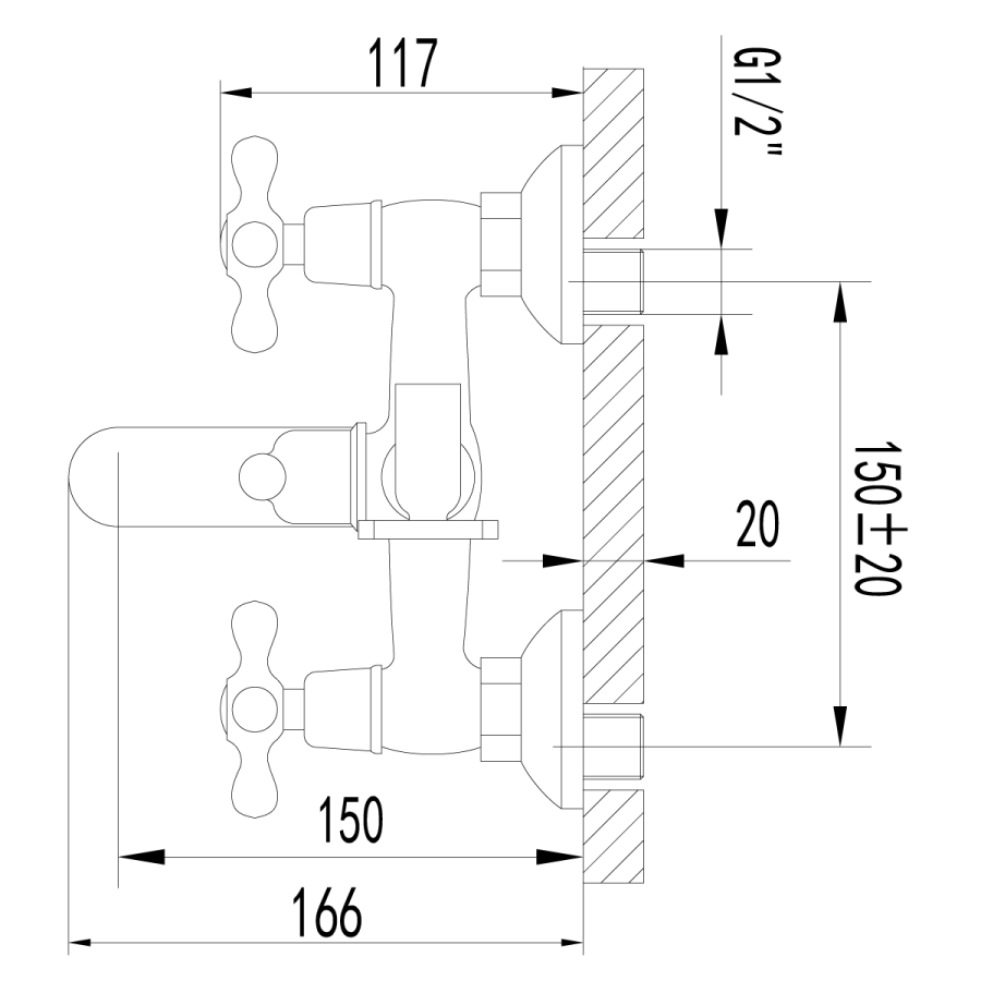 Lemark Standard смеситель для ванны LM2102C