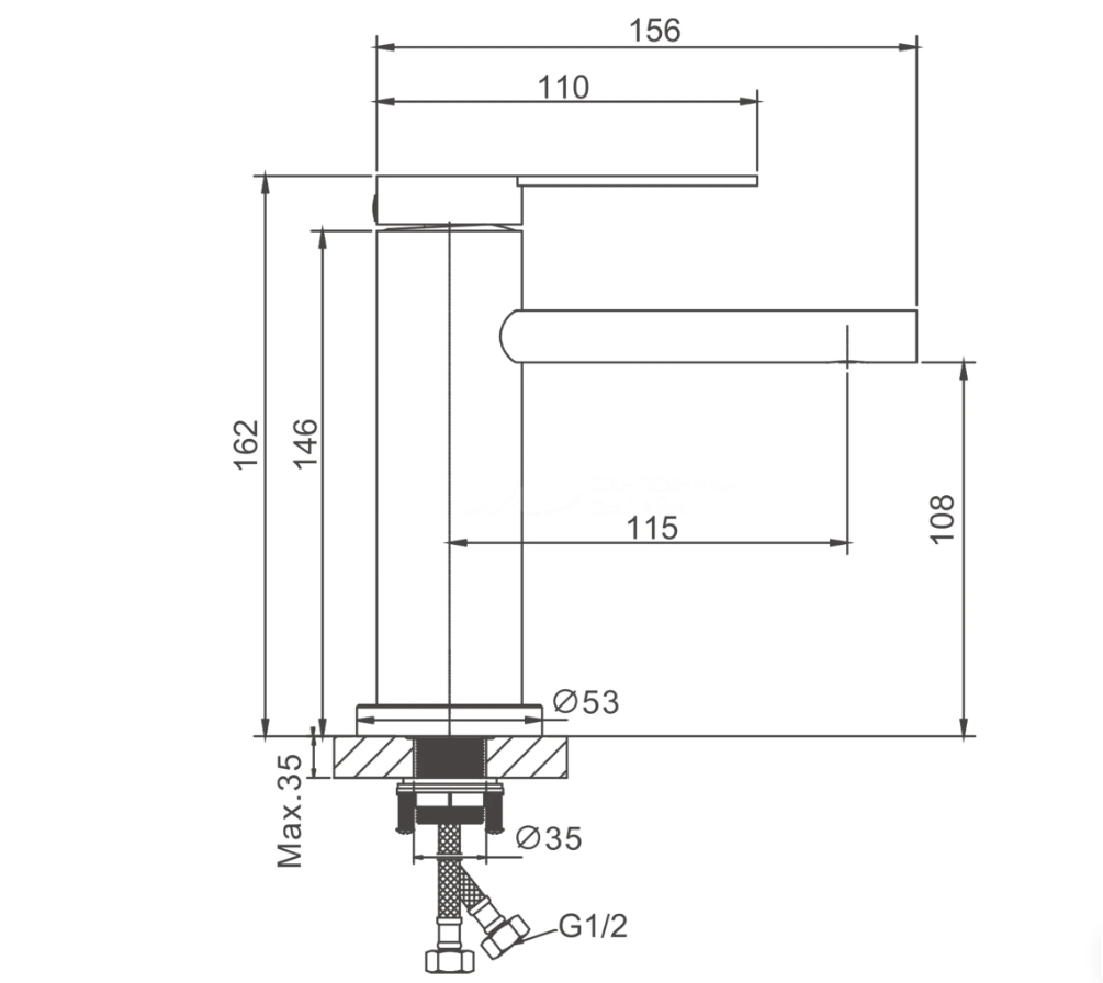 Смеситель для раковины BELZ B813 B10813-1 сатин