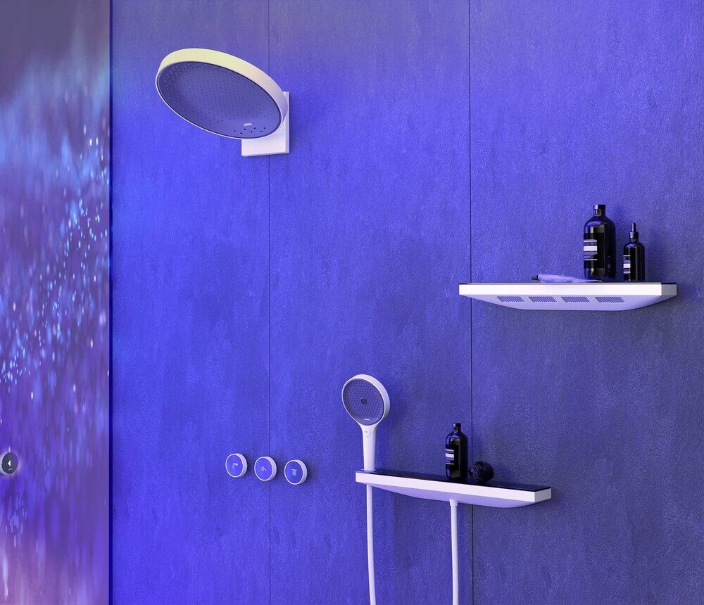 Hansgrohe Rainfinity Настенный держатель Porter 500 с полкой левый белый матовый 26843700