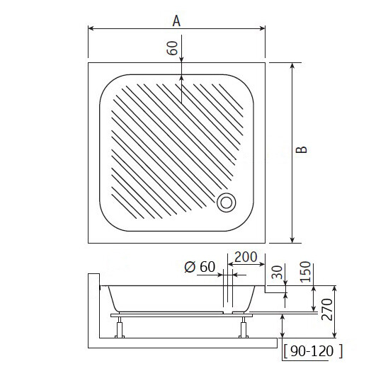 RGW Acrylic B/CL-S-A 16180188-51-A 80*80*27 душевой поддон акриловый