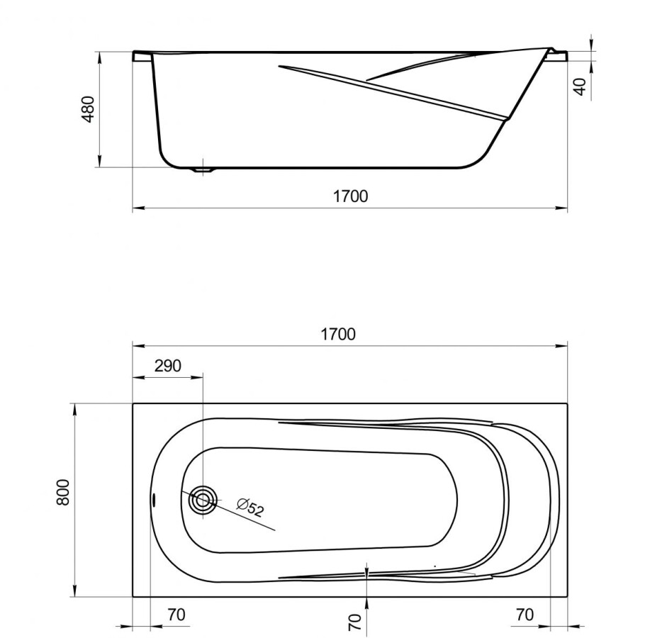 Santek Касабланка XL 170*80 прямоугольная 1.WH30.2.441