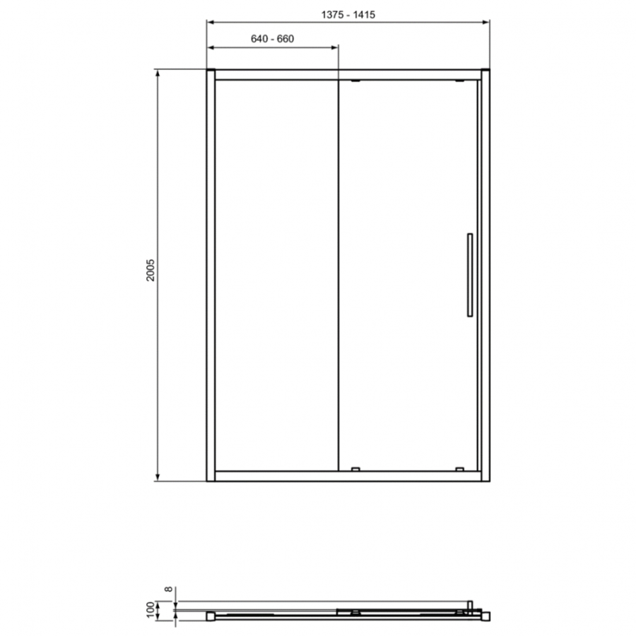 Ideal Standard I.Life душевая дверь 140 см T4949EO