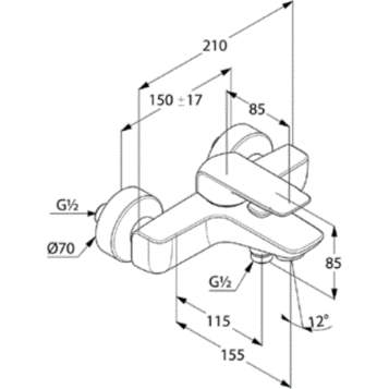Kludi Ameo смеситель для ванны 414450575