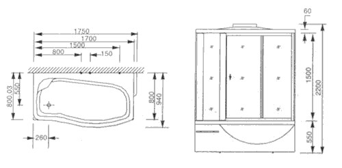 Appollo A-0830 Душевой бокс 175*94*220
