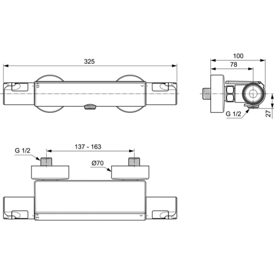 Ideal Standard термостатический смеситель для душа A7695AA